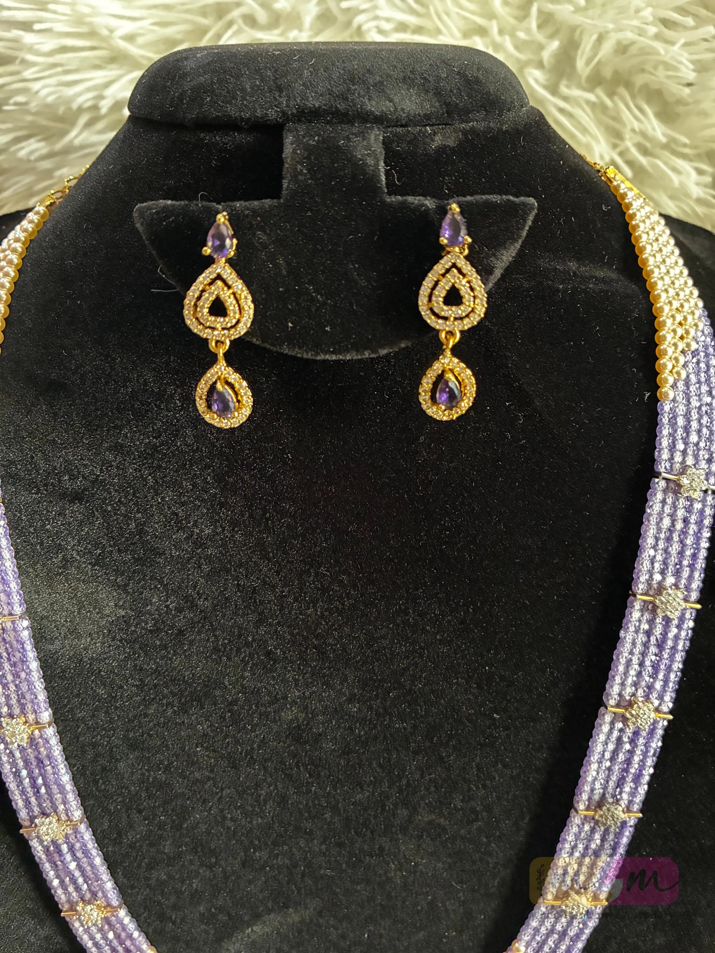 Original Swarovski & CZ Beaded 5 Layered Haram Necklace Made4Madams
