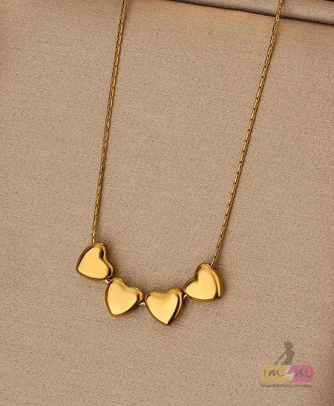 Heart Shaped Princess Classic Style Necklace 18K Gold Plated Made4Madams