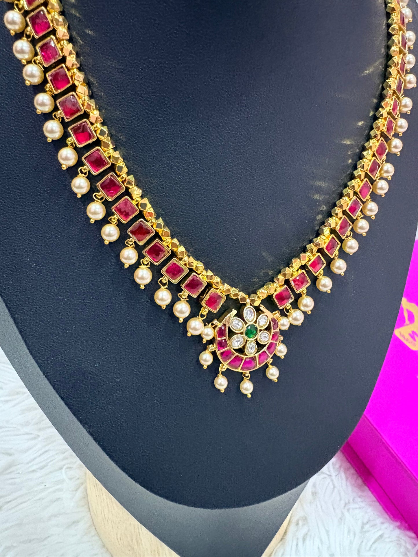 2 - Telangana Traditional Gundla Haram - Handmade and Micro Gold Plated Made4Madams