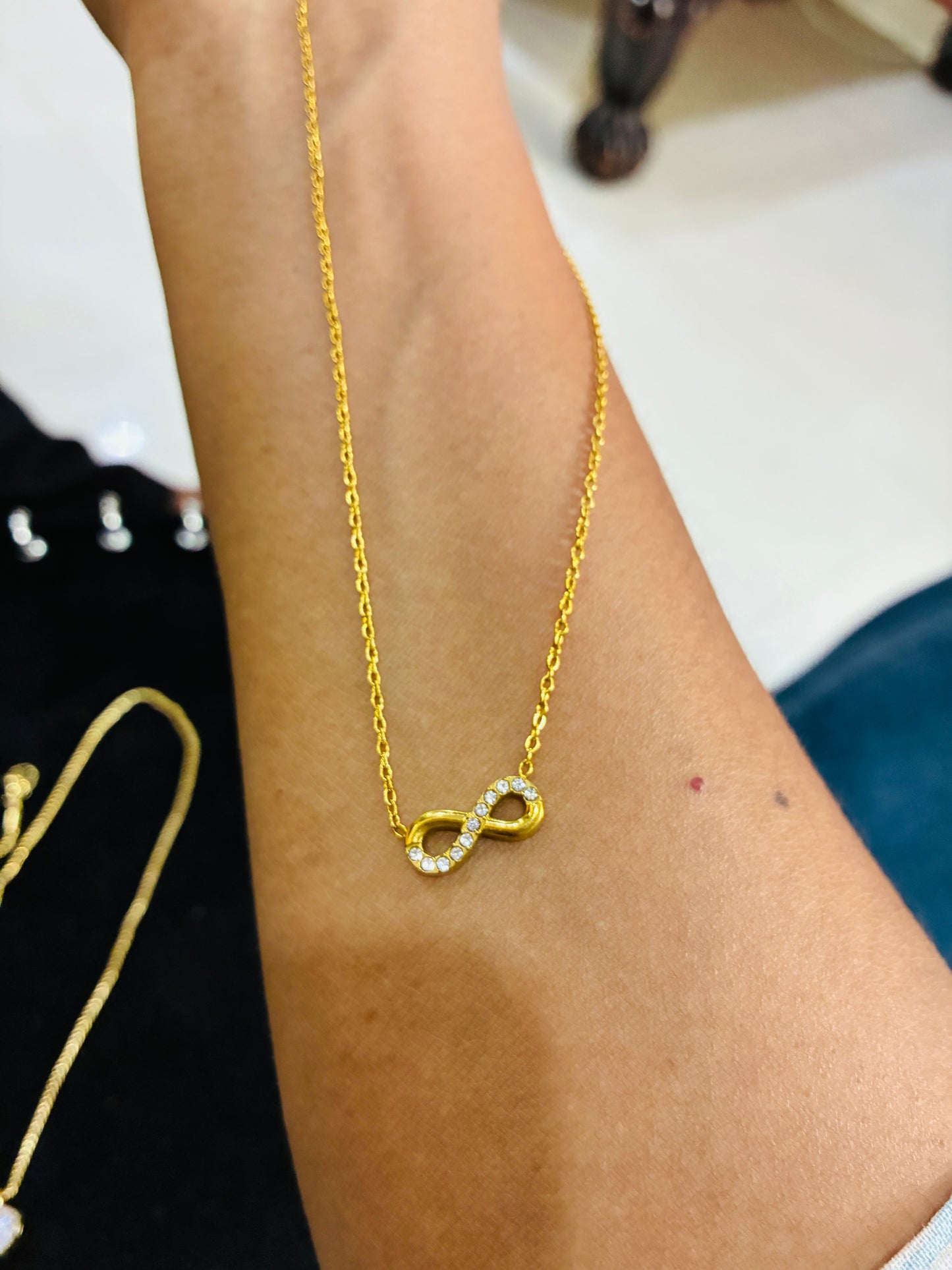 18K Gold Plated Infinity Simple Style | Waterproof | Non Tarnish Pendant Chain Made4Madams