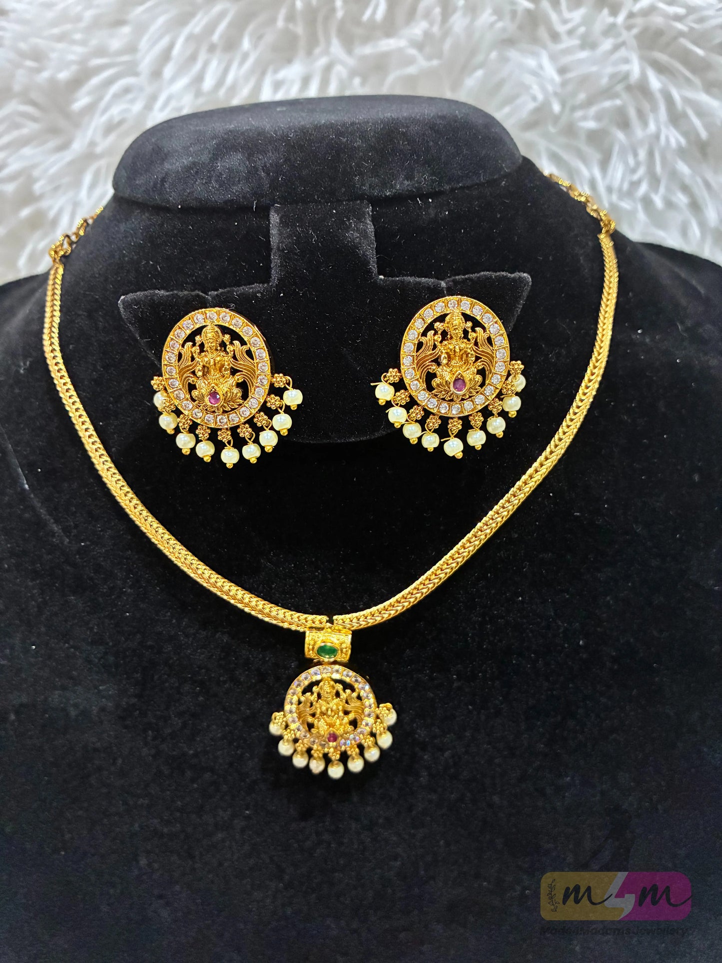 God Motif Nanu Patti Necklace with Earrings Made4Madams