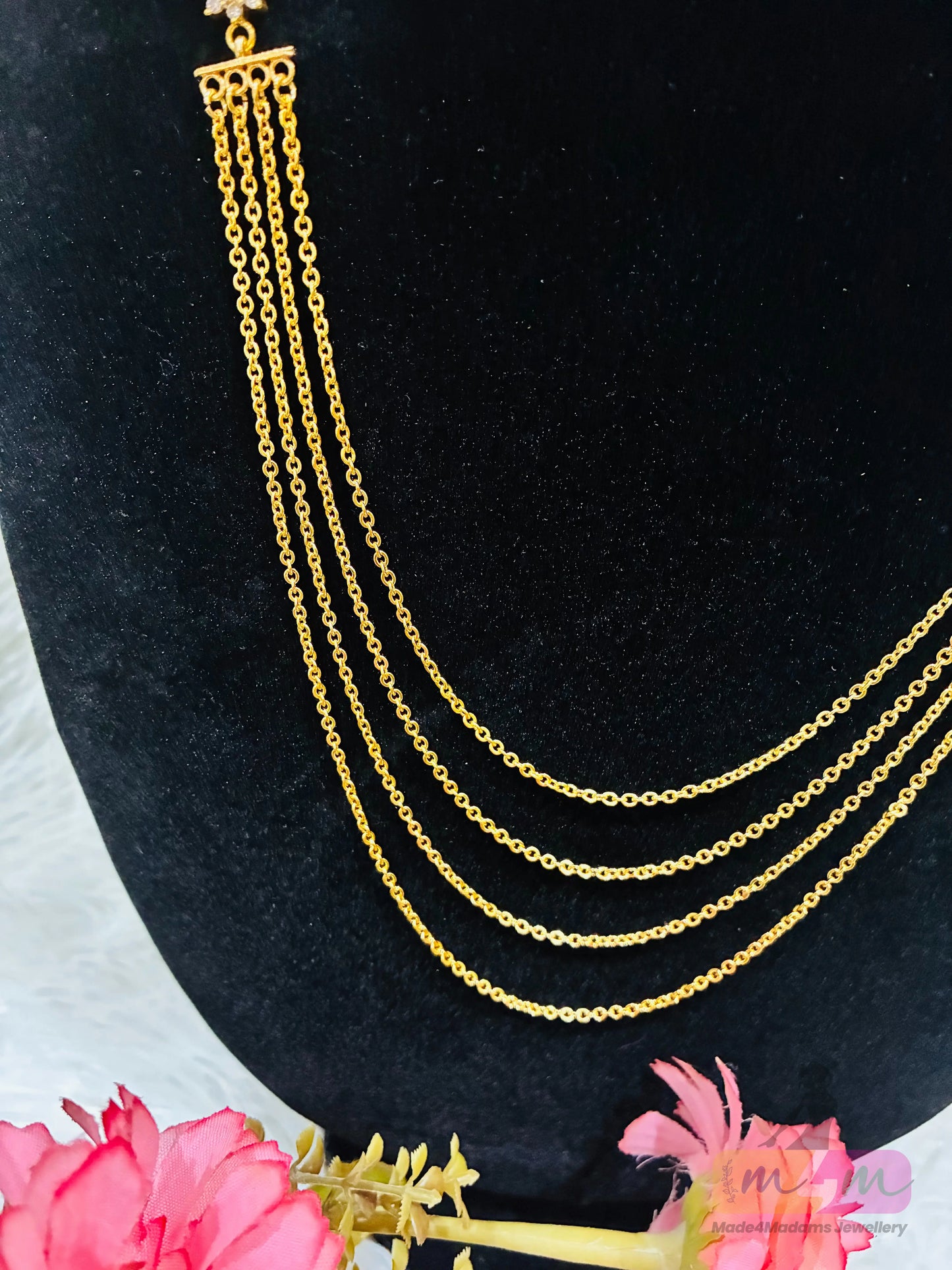 Necklace - 4 Lines Chandraharam Made4Madams