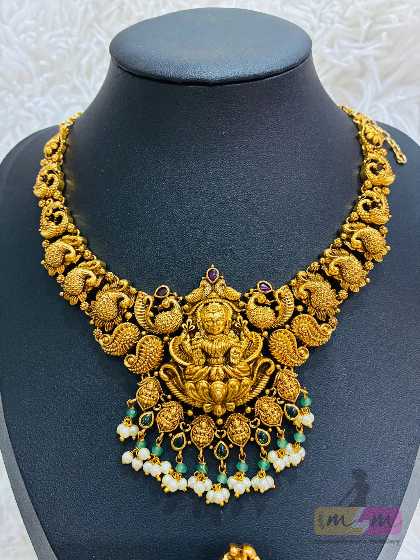 God Motif Necklace set with Earrings Made4Madams