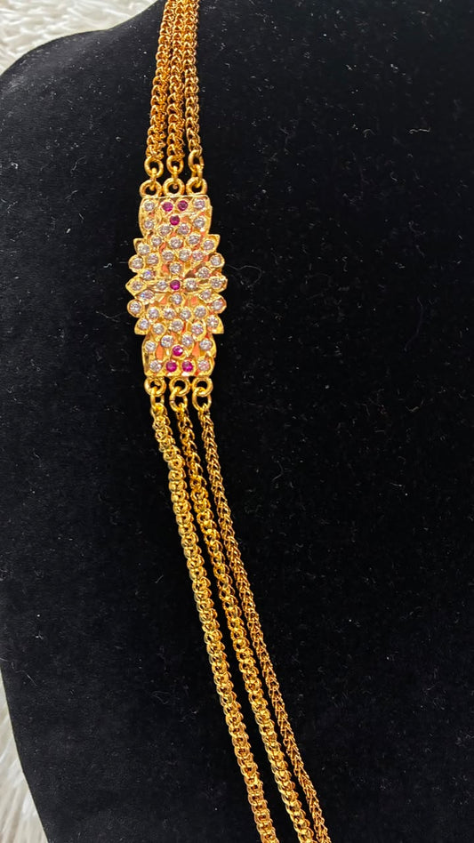 Telangana Traditional Long Chain( Pedha Peru): Micro Gold Plated | PRE ORDERS Only