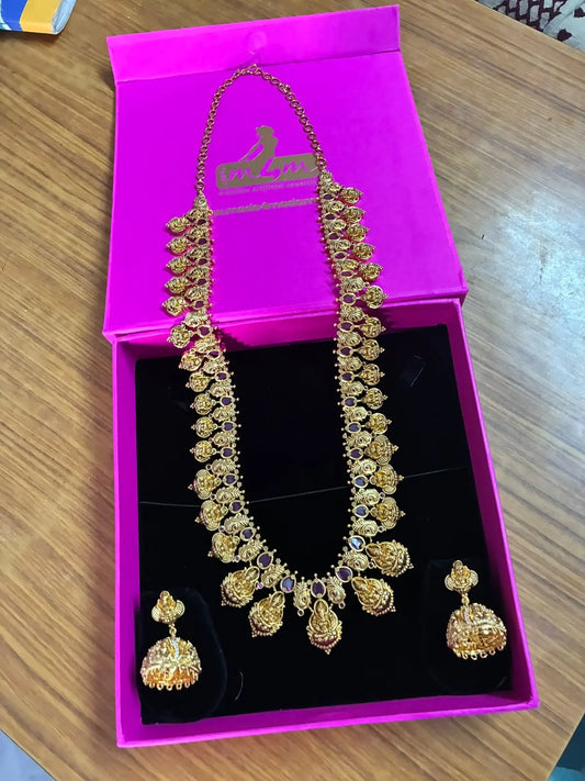 Modern Micro Gold Plated Laxmi Long Haram Made4Madams
