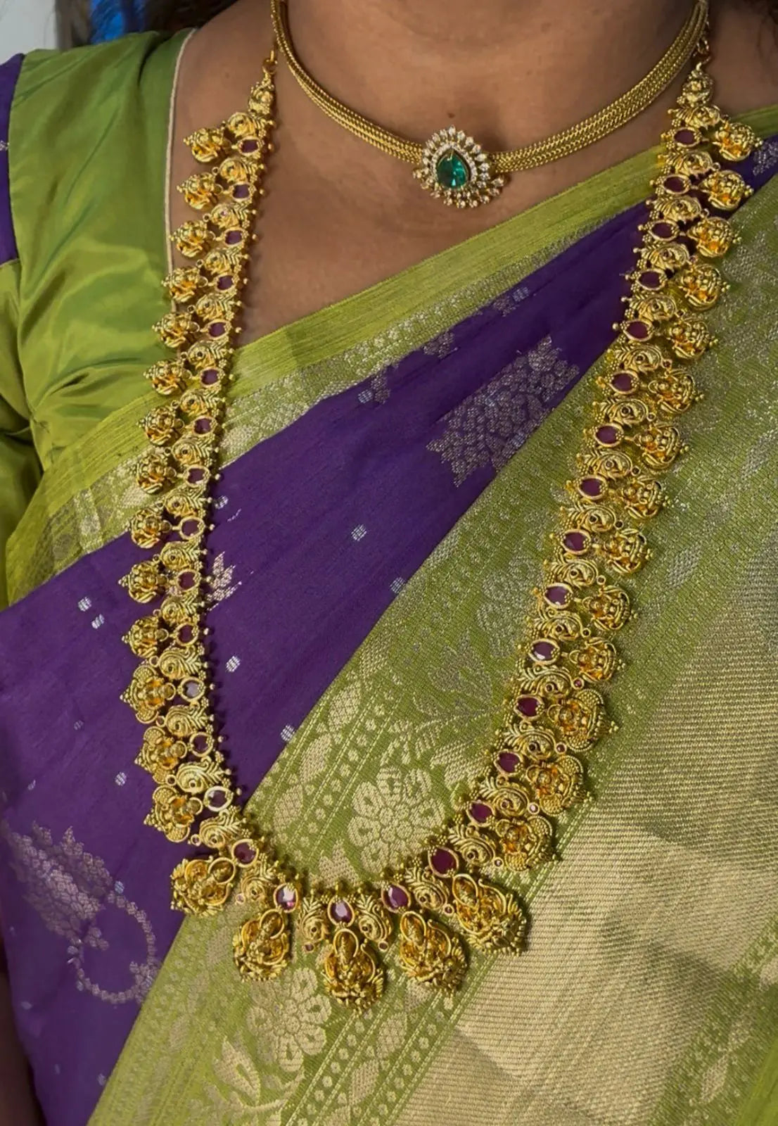Modern Micro Gold Plated Laxmi Long Haram Made4Madams