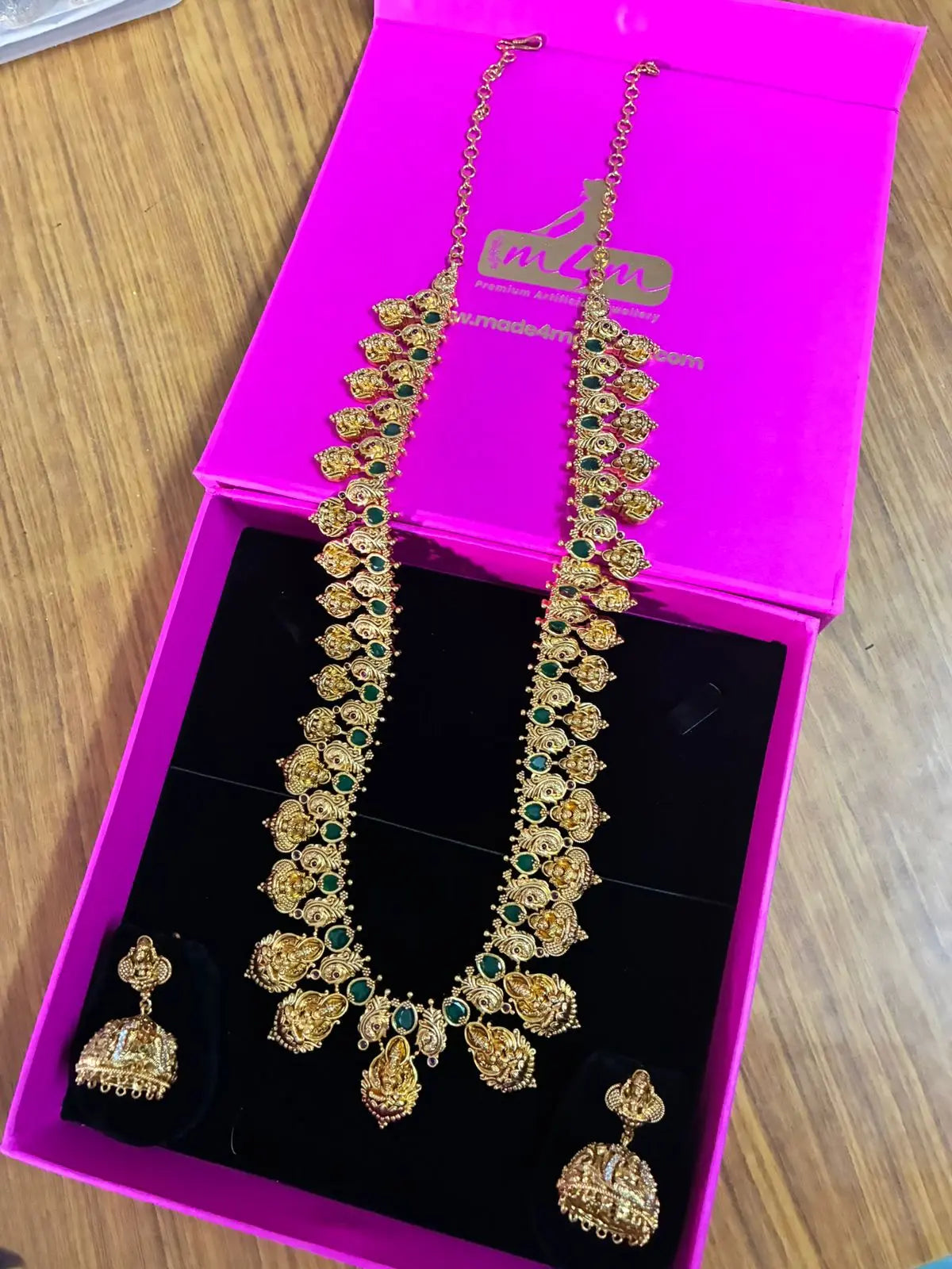 Modern Micro Gold Plated Laxmi Long Haram Made4Madams