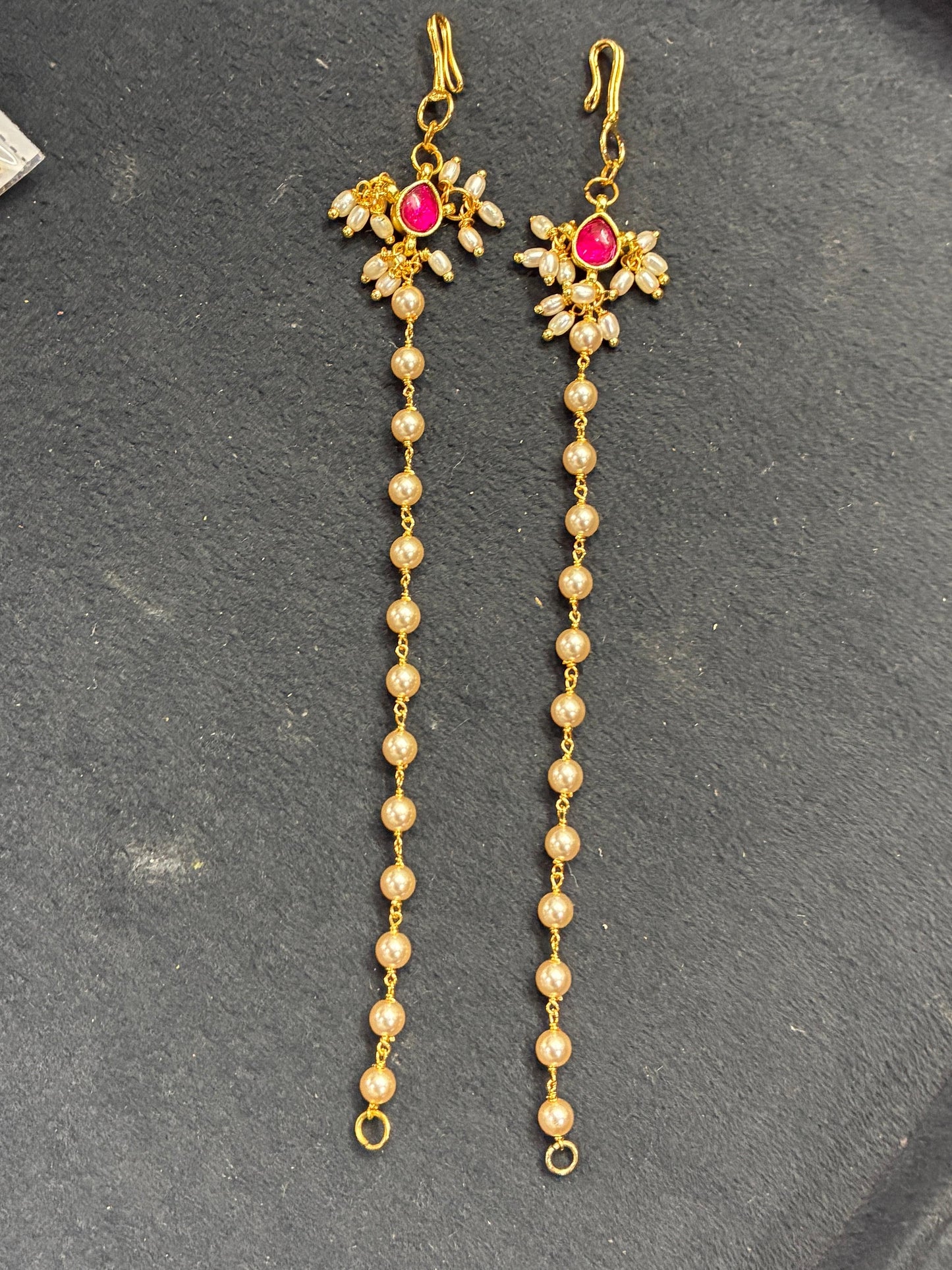 Trending Look Matilu or Champaswaralu with Jadau Kundan Drop and Swarovski Pearls