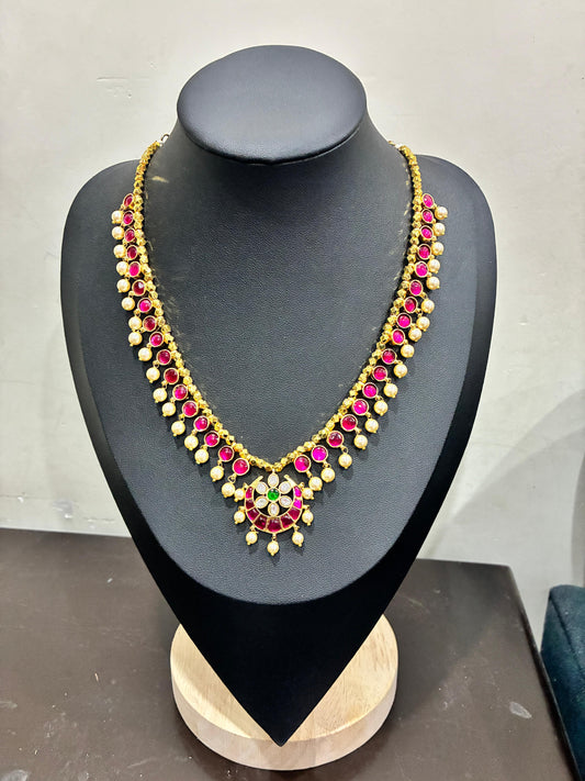 3 Round Shaped Telangana Traditional Gundla Haram - Handmade and Micro Gold Plated