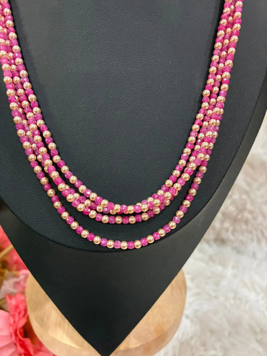 Handmade-Premium CZ & Swaroski Pearls 4-Layered Haram-Customization Available Made4Madams