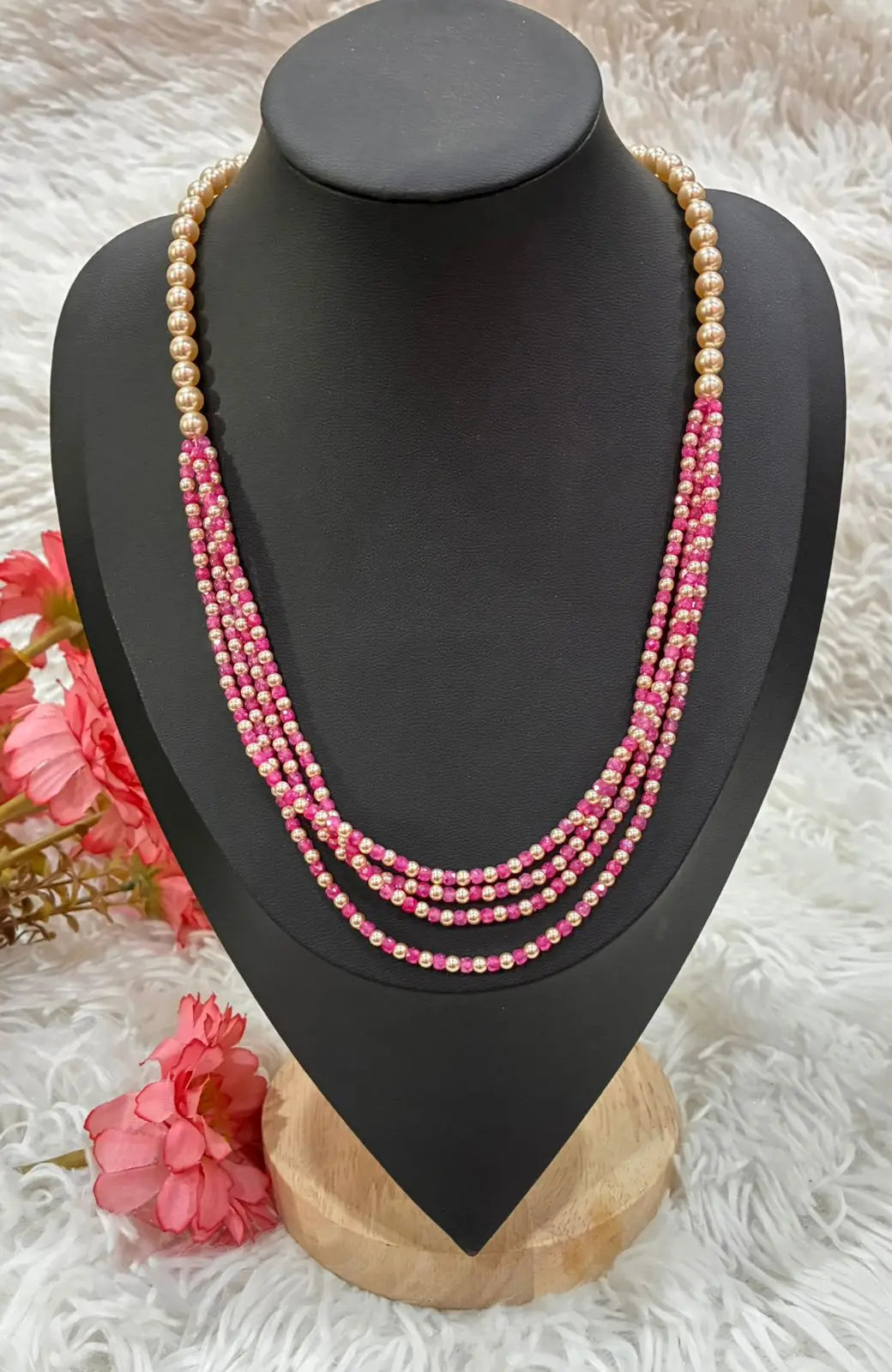 Handmade-Premium CZ & Swaroski Pearls 4-Layered Haram-Customization Available Made4Madams