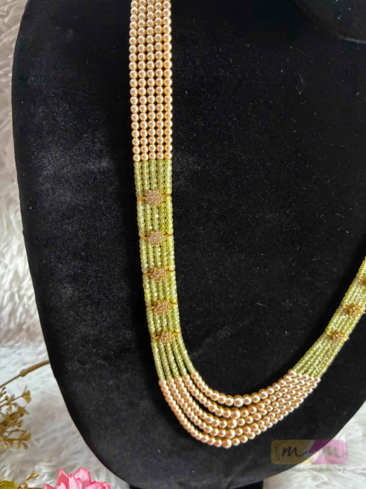Swarovski & CZ Beaded 5 Layered Haram Necklace