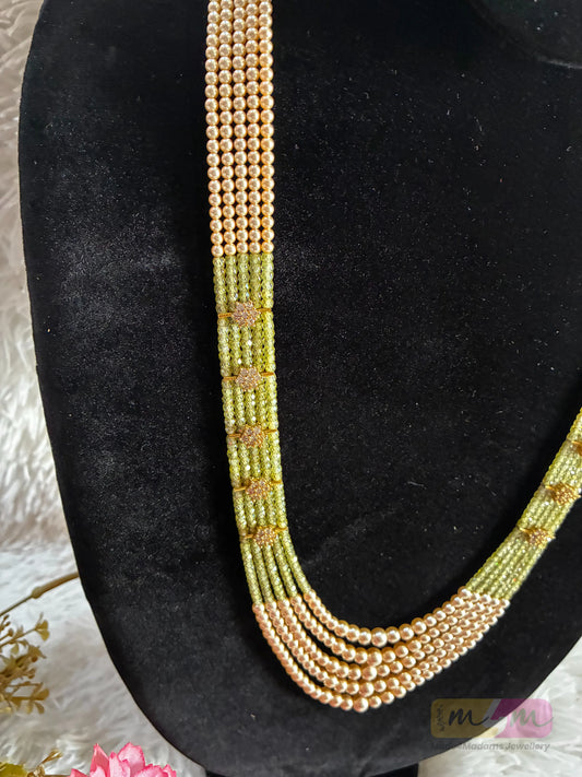 Swarovski & CZ Beaded 5 Layered Haram Necklace Made4Madams