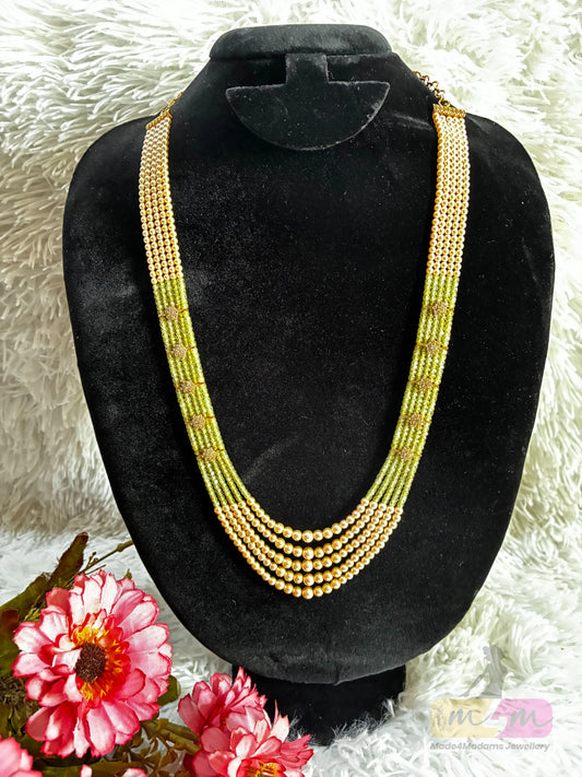 Swarovski & CZ Beaded 5 Layered Haram Necklace Made4Madams