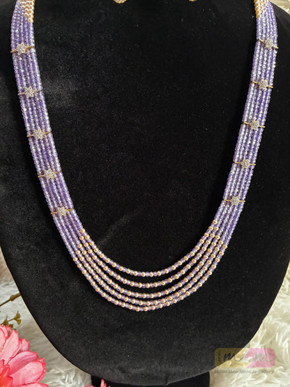 Original Swarovski & CZ Beaded 5 Layered Haram Necklace Made4Madams