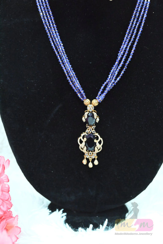 Elegant Beaded pendant Necklace Set with Earrings Made4Madams