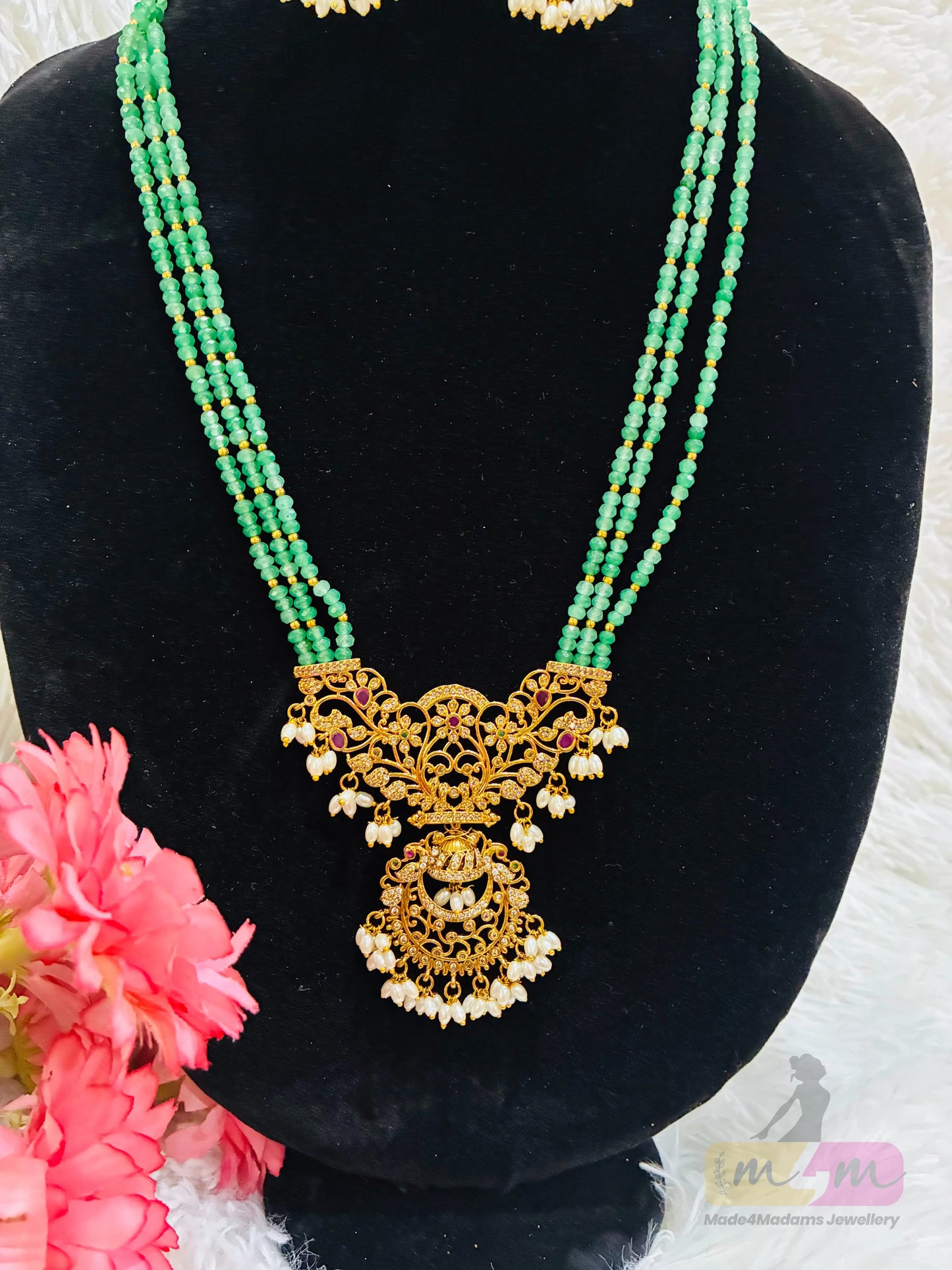 Beaded Necklace Set with Earrings Made4Madams