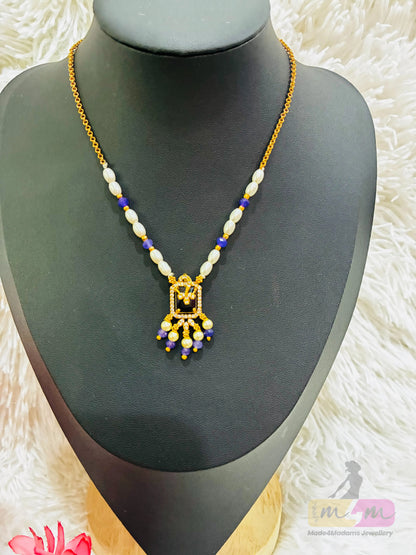 Micro Gold Plated Simple Bead Chain with Pendant Made4Madams