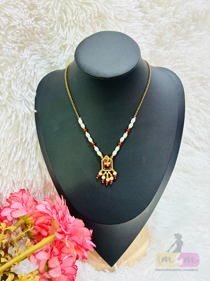 Micro Gold Plated Simple Bead Chain with Pendant Made4Madams