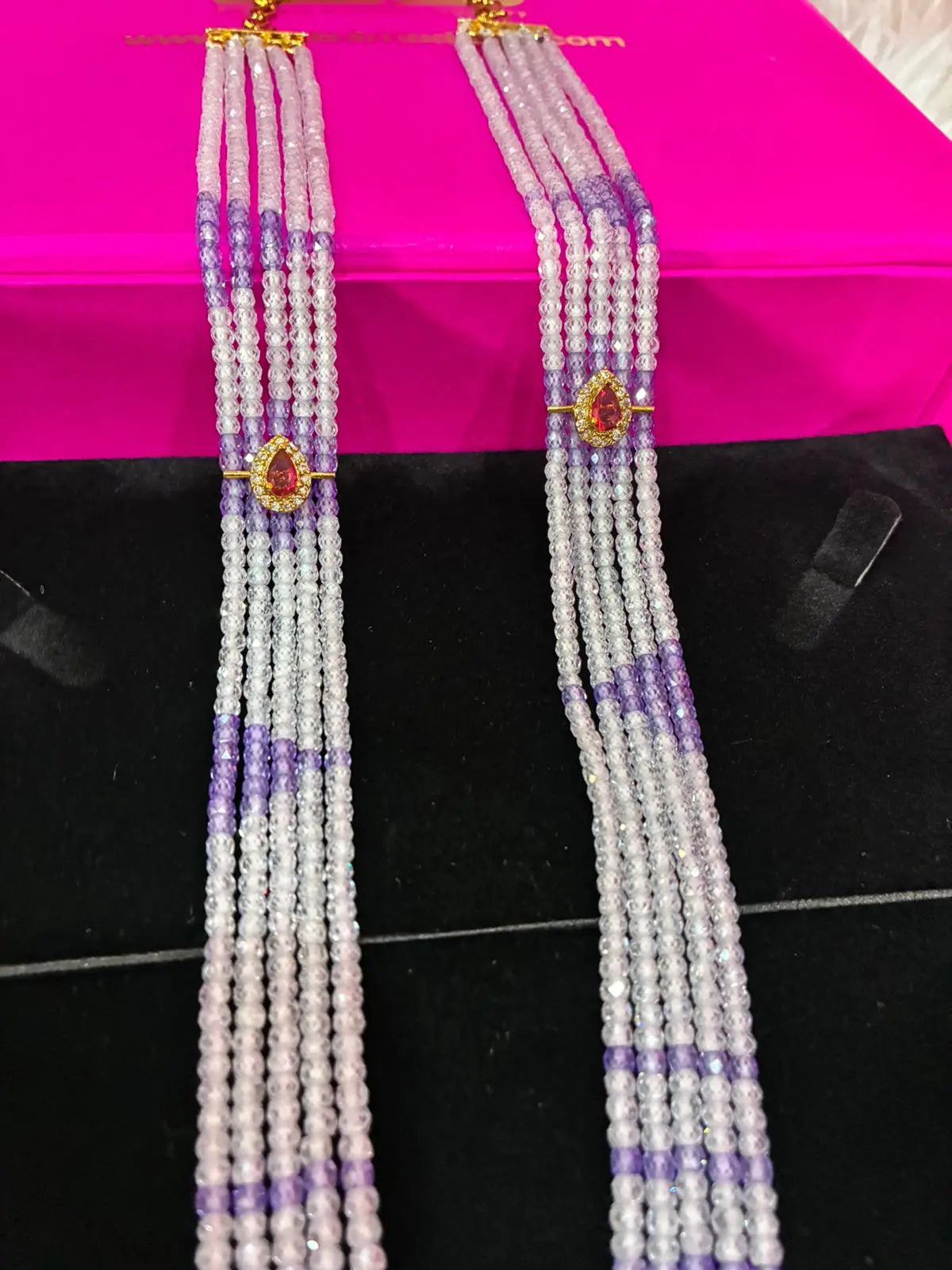 Handmade-Premium CZ Beads 5-Layered Haram-Customization Available Made4Madams