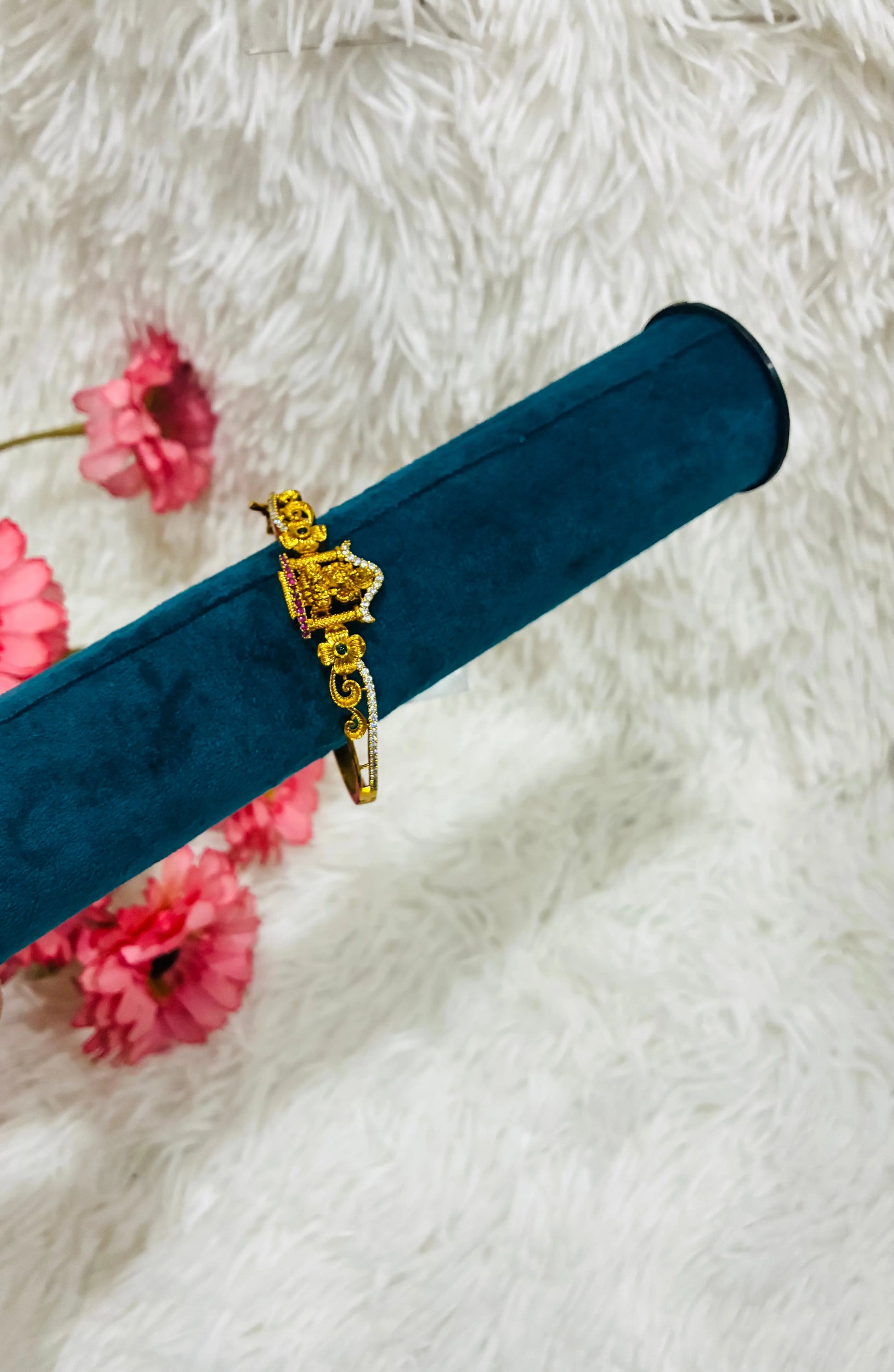 God motif Openable Kada Bangle-Single,Micro Gold plated Made4Madams