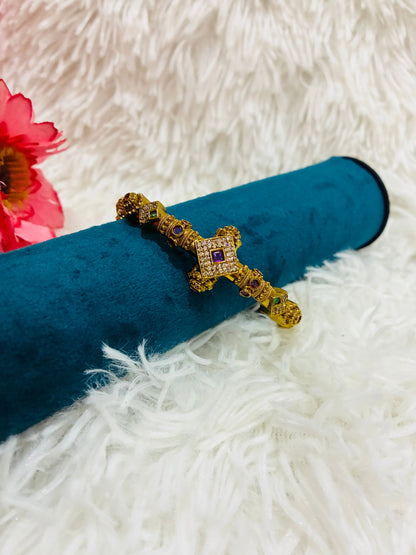 Micro Gold Plated Openable Kada Bangle-Single Made4Madams