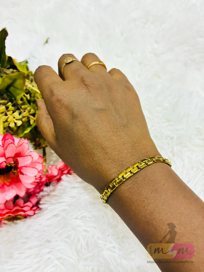 18K Gold Plated Cross Heart Waterproof Non TarnishTrigger Clasp Closure Chain Bracelet Made4Madams