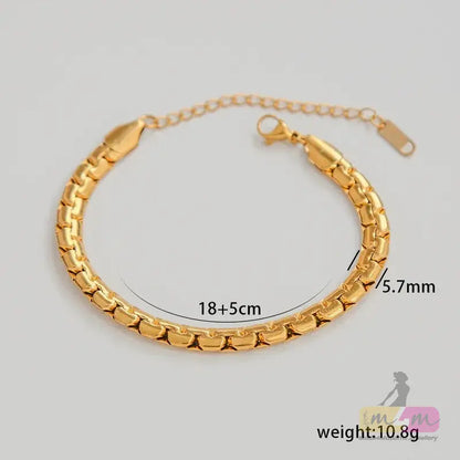 18K Gold Plated Cross Heart Waterproof Non TarnishTrigger Clasp Closure Chain Bracelet Made4Madams