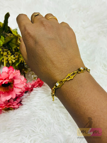 PVD Coated Zircon 18K Real Gold Plated Bracelets Made4Madams
