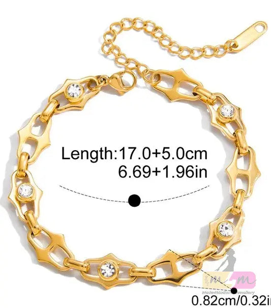 PVD Coated Zircon 18K Real Gold Plated Bracelets Made4Madams