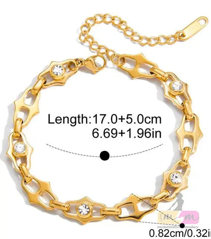PVD Coated Zircon 18K Real Gold Plated Bracelets Made4Madams