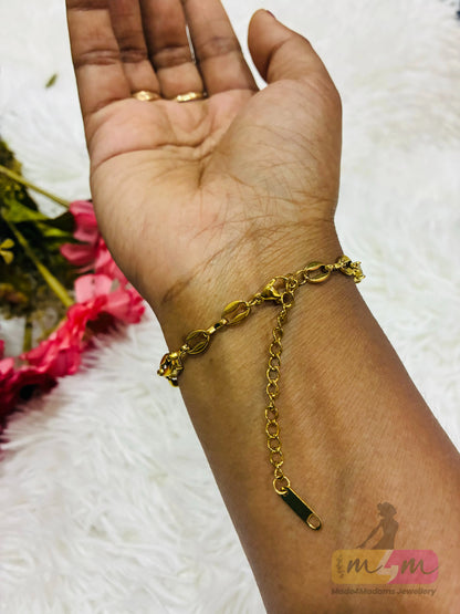 PVD Coated Zircon 18K Gold Plated Bracelets Made4Madams