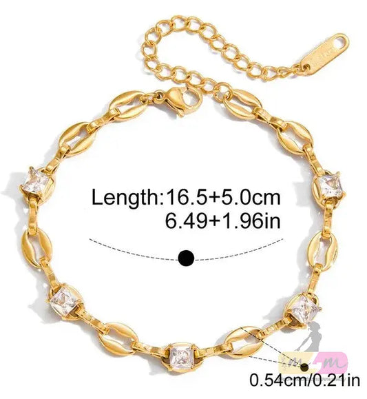 PVD Coated Zircon 18K Gold Plated Bracelets Made4Madams