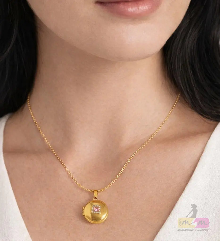 Elegant Open-Close 18K Gold Plated  Pendant Necklace Made4Madams