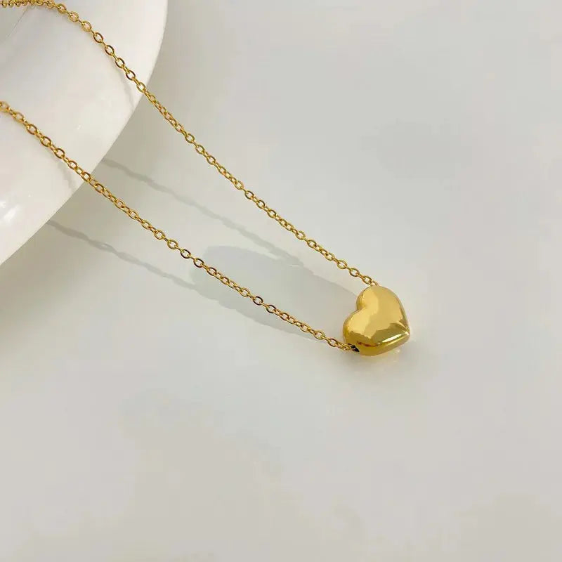 18K Gold Plated Heart-Shaped Chain Necklace Made4Madams
