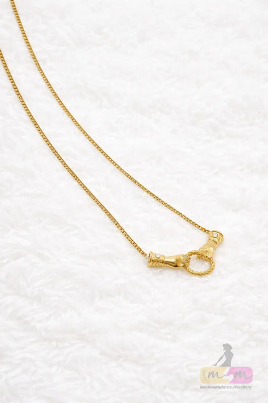 Safety Clasp Closure Necklace 18K Gold Plated Made4Madams