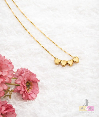 Heart Shaped Princess Classic Style Necklace 18K Gold Plated Made4Madams