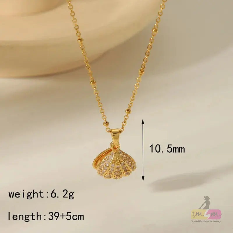 Shell  Style Elegant Cute Necklace 18K Gold Plated Made4Madams