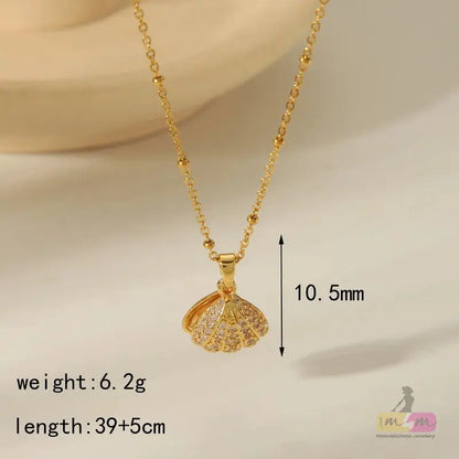 Shell  Style Elegant Cute Necklace 18K Gold Plated Made4Madams