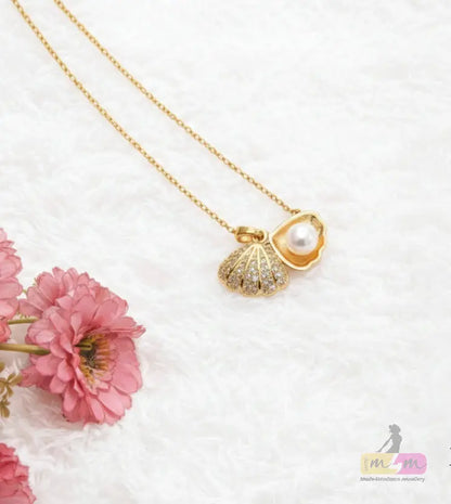 Shell  Style Elegant Cute Necklace 18K Gold Plated Made4Madams