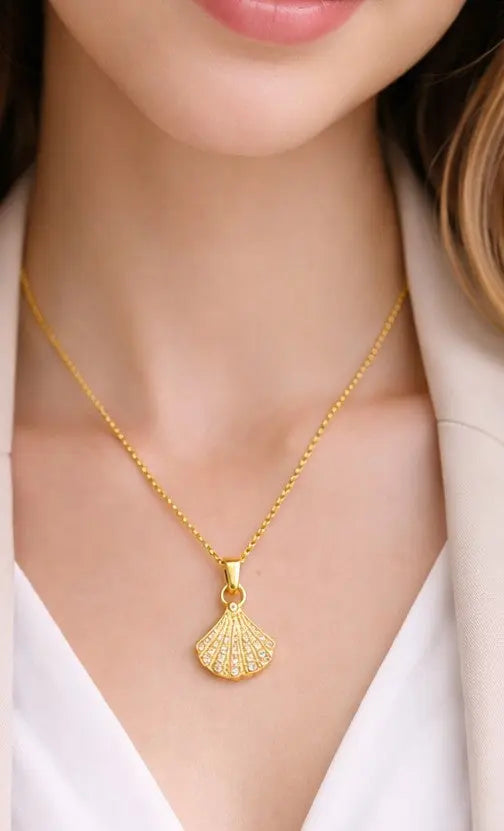 18K Gold Plated Stoned Drop Pendant Made4Madams