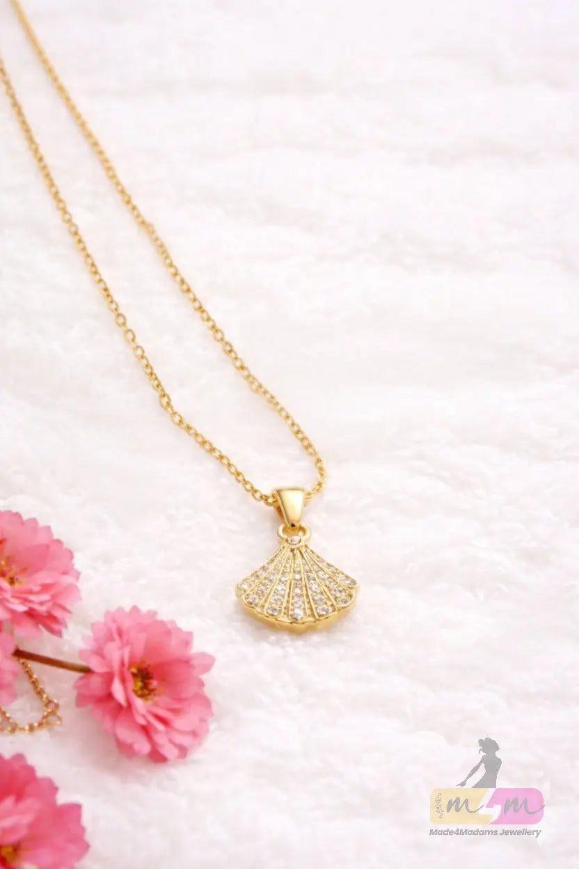 18K Gold Plated Stoned Drop Pendant Made4Madams