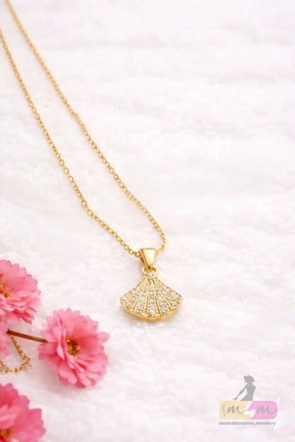 18K Gold Plated Stoned Drop Pendant Made4Madams
