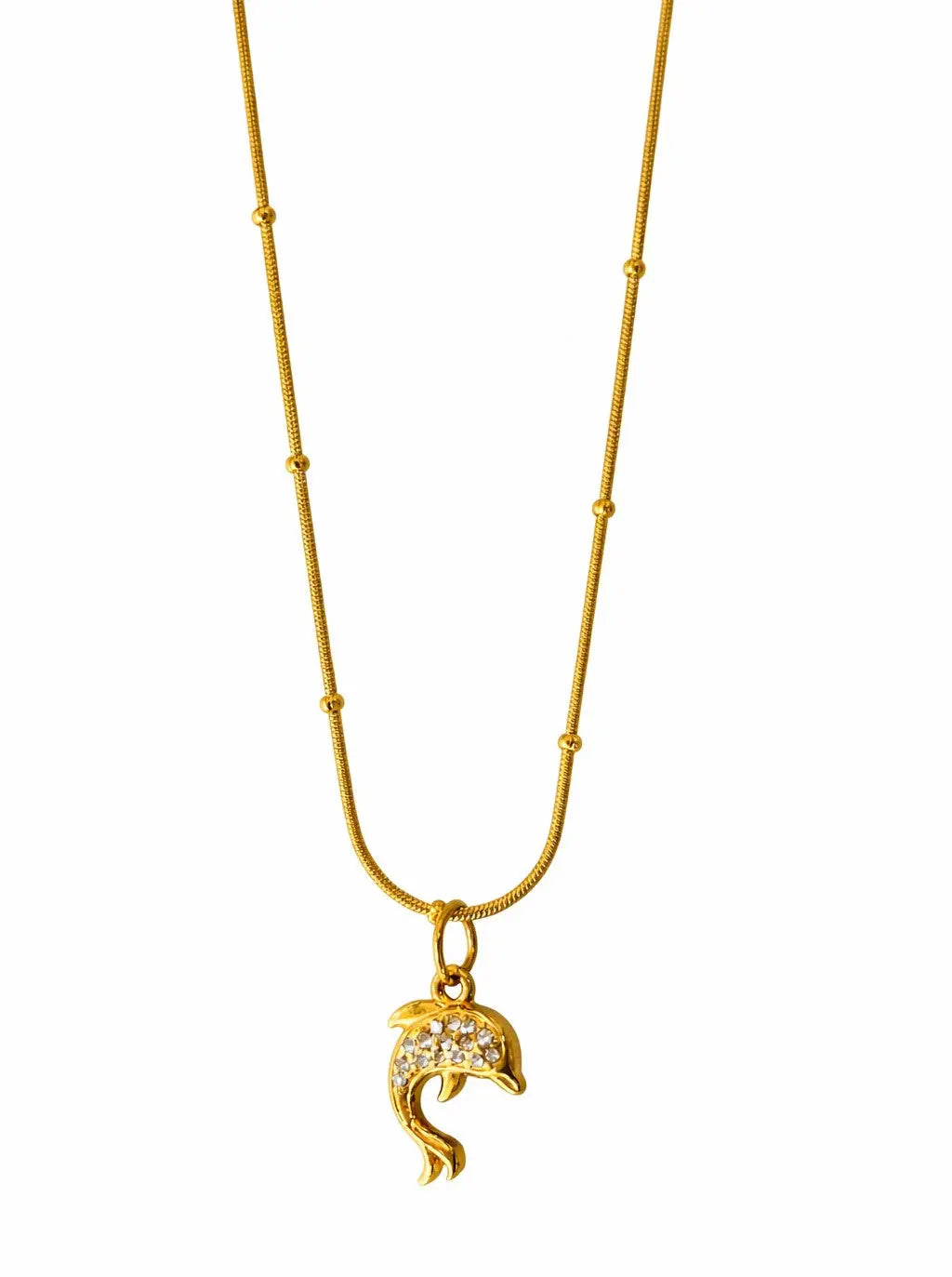Multi Stone Dolphin 18k Gold Plated Pendant Made4Madams