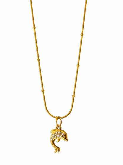 Multi Stone Dolphin 18k Gold Plated Pendant Made4Madams
