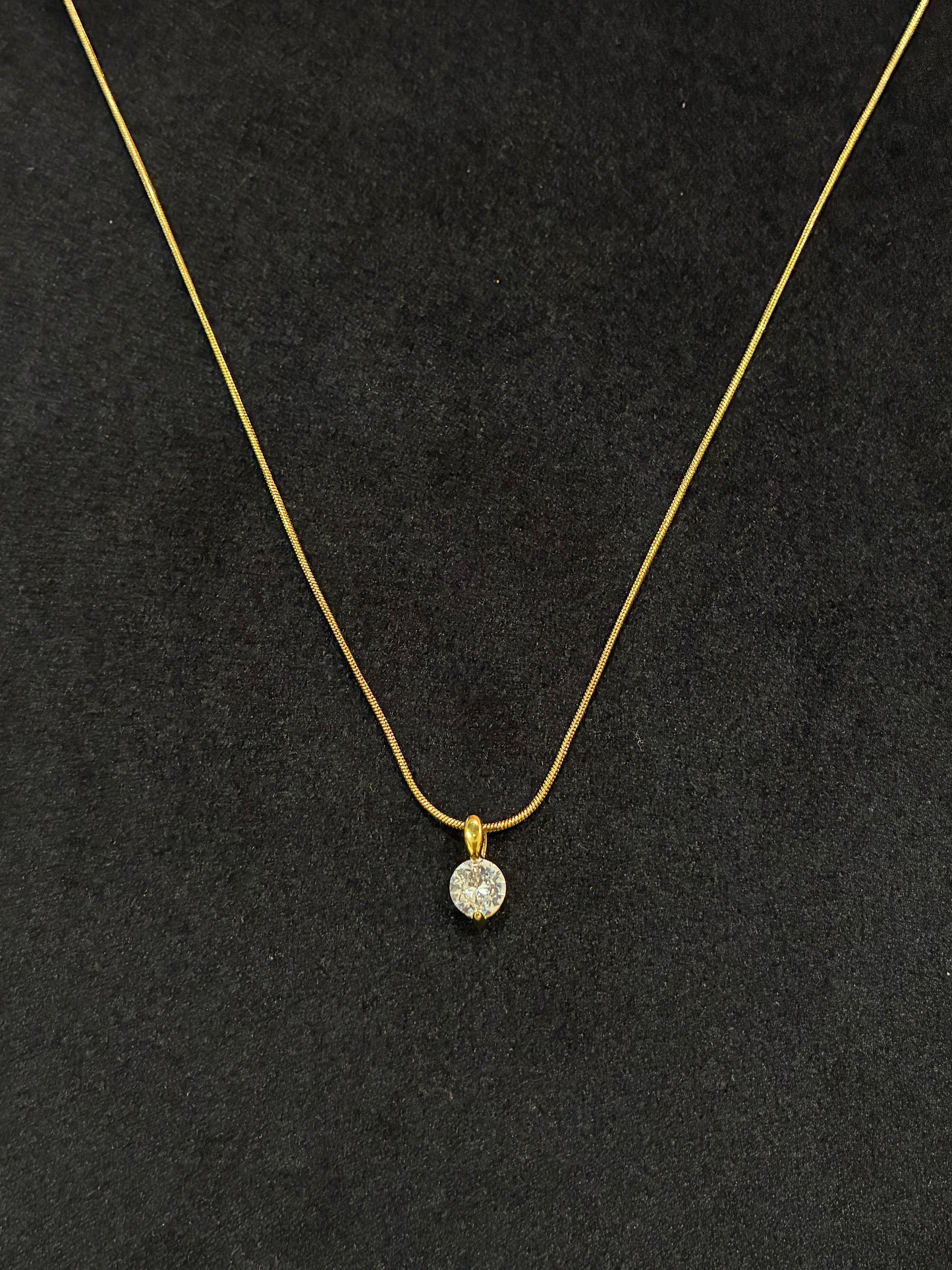 18K Gold Plated Round Box Chain Elegant Simple Style Pendant Necklace Made4Madams