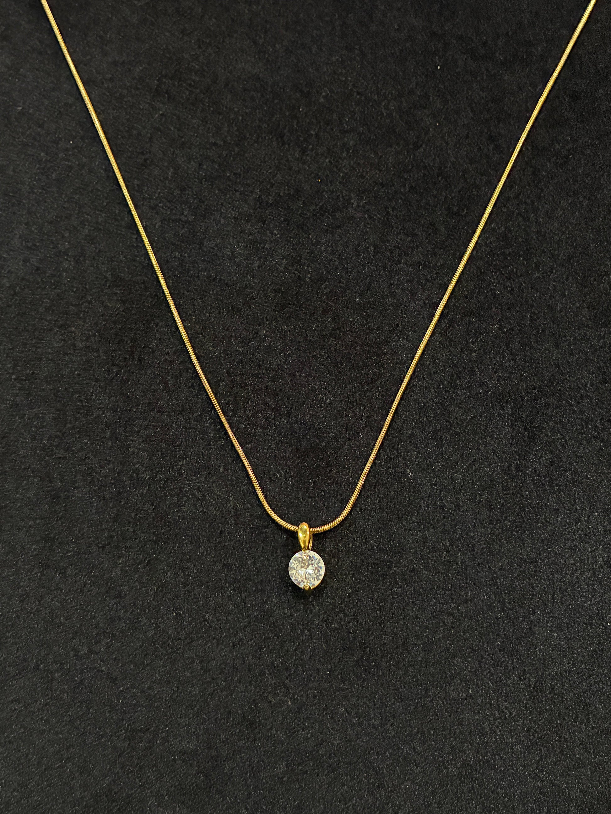 18K Gold Plated Round Box Chain Elegant Simple Style Pendant Necklace Made4Madams
