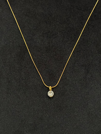 18K Gold Plated Round Box Chain Elegant Simple Style Pendant Necklace Made4Madams