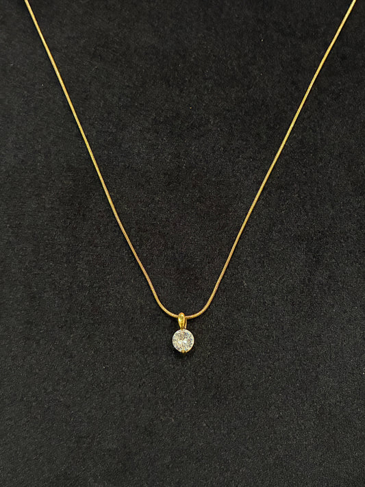 18K Gold Plated Round Box Chain Elegant Simple Style Pendant Necklace Made4Madams