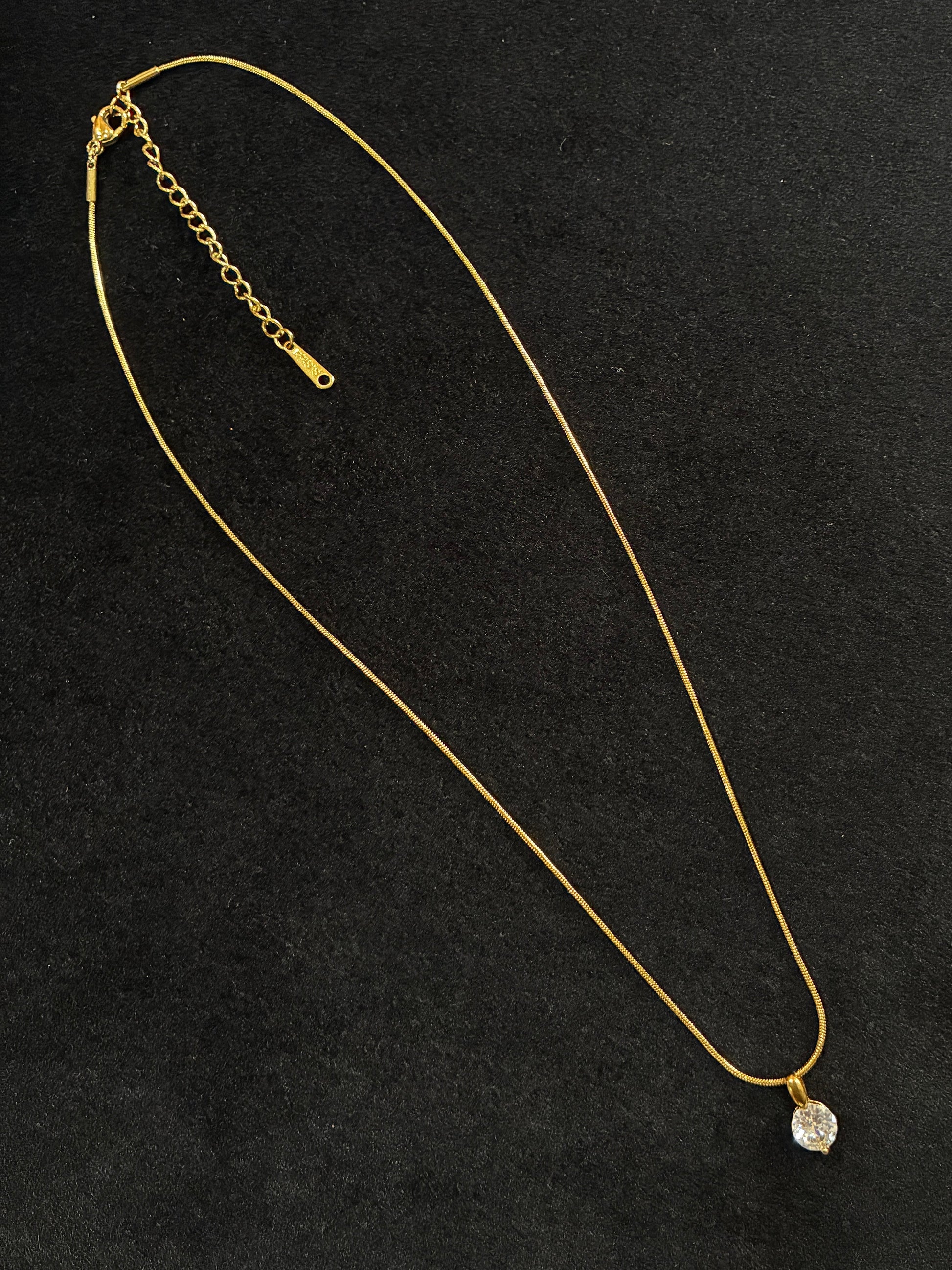 18K Gold Plated Round Box Chain Elegant Simple Style Pendant Necklace Made4Madams